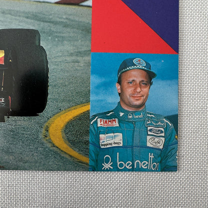 1987 Benetton Formula One Racing Postcard Post Card Teo Fabi Driver Vintage