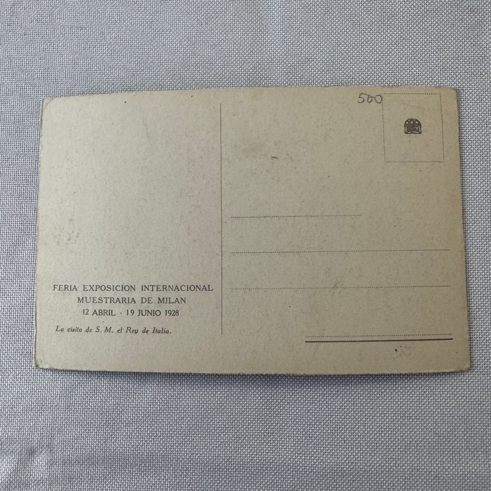 Vintage Italian Postcard Post Card International Exposition 1928 Milano Milan
