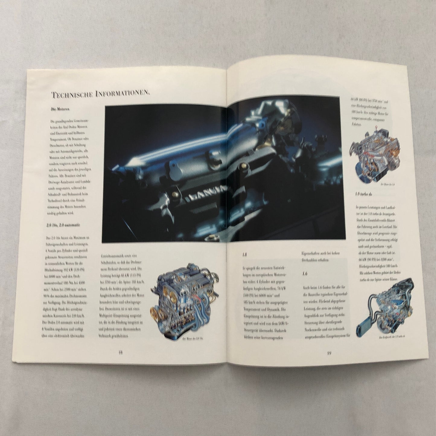 Lancia Dedra Car Sales Brochure Catalog Dedra German Text