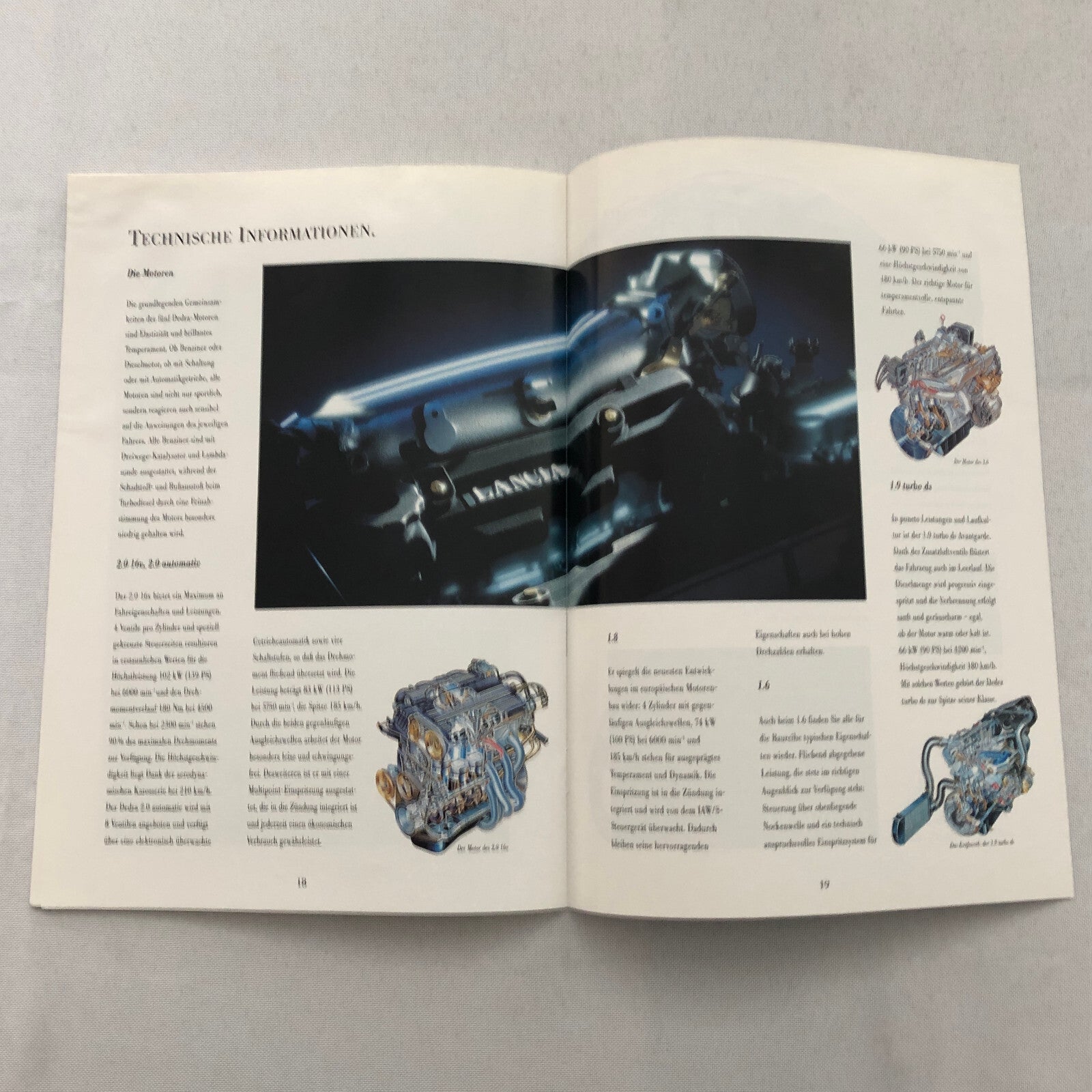 Lancia Dedra Car Sales Brochure Catalog Dedra German Text