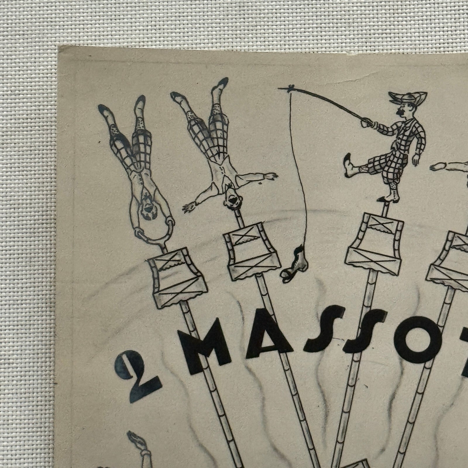 Vintage Circus Act Photo Photograph Card 2 Massot Acrobatic Act Acrobat