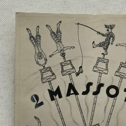 Vintage Circus Act Photo Photograph Card 2 Massot Acrobatic Act Acrobat