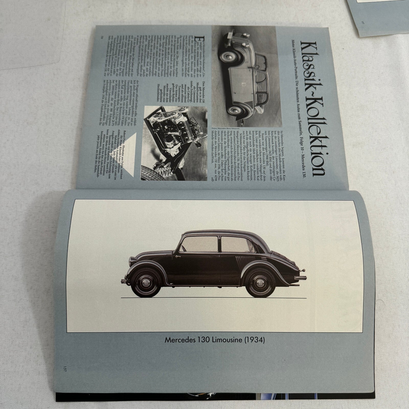 1934 Mercedes Benz 130 W23 Car Illustration Art Drawing Hand Drawn Vintage