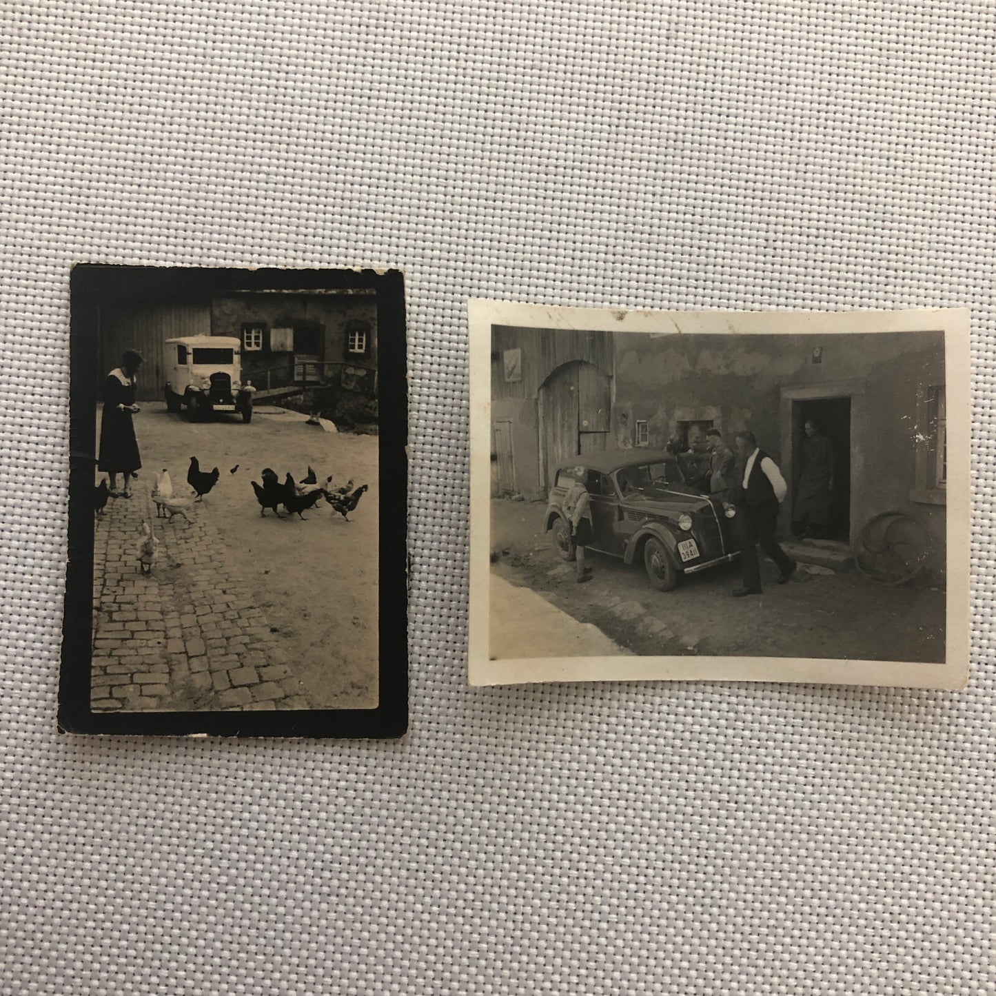 Vintage Photo Photograph Lot People with Anique Car Chickens Automobile AL22SM1