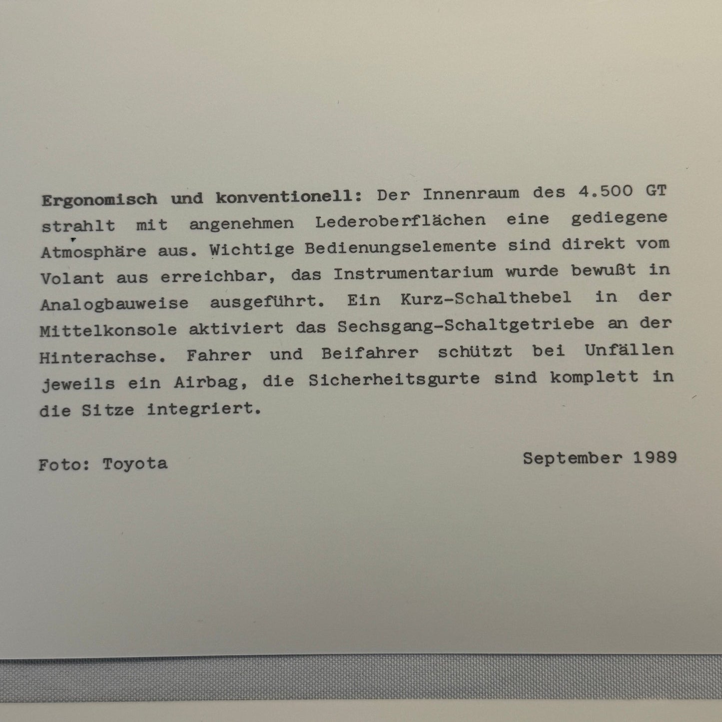 1989 Toyota Concept Car Photo Photograph Print Lot 2x Toyota 4500 GT