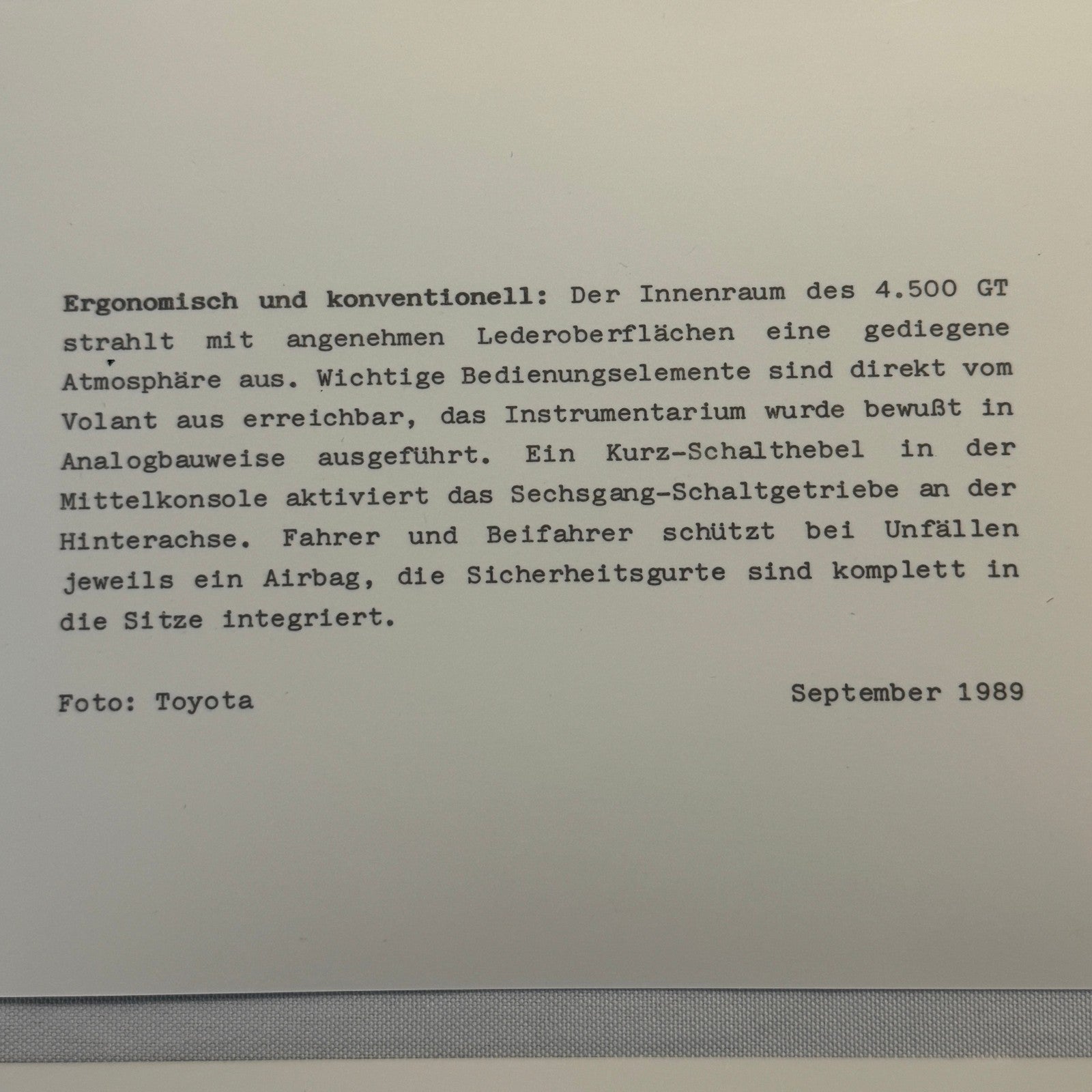 1989 Toyota Concept Car Photo Photograph Print Lot 2x Toyota 4500 GT