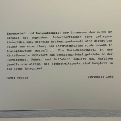 1989 Toyota Concept Car Photo Photograph Print Lot 2x Toyota 4500 GT