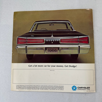 1966 Dodge Car Sales Brochure Catalog Monaco Polara 880 440 Vintage Automobile