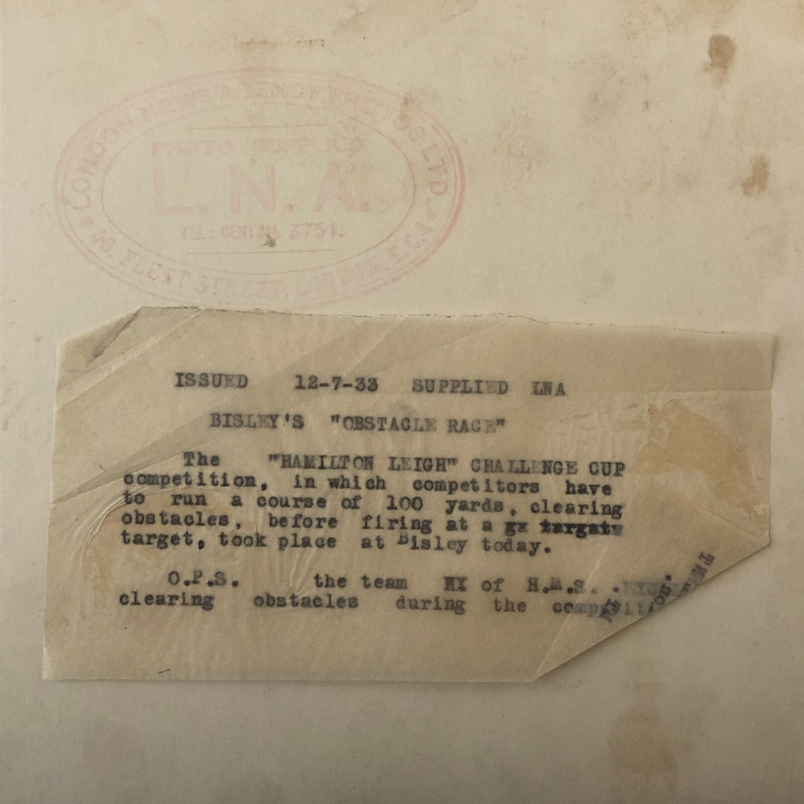 Press Photo Photograph Obstacle Course Race Participants Military 1933 London