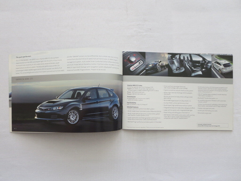 2009 Subaru Sales Brochure Catalog Car Impreza WRX STI Legacy Forester +