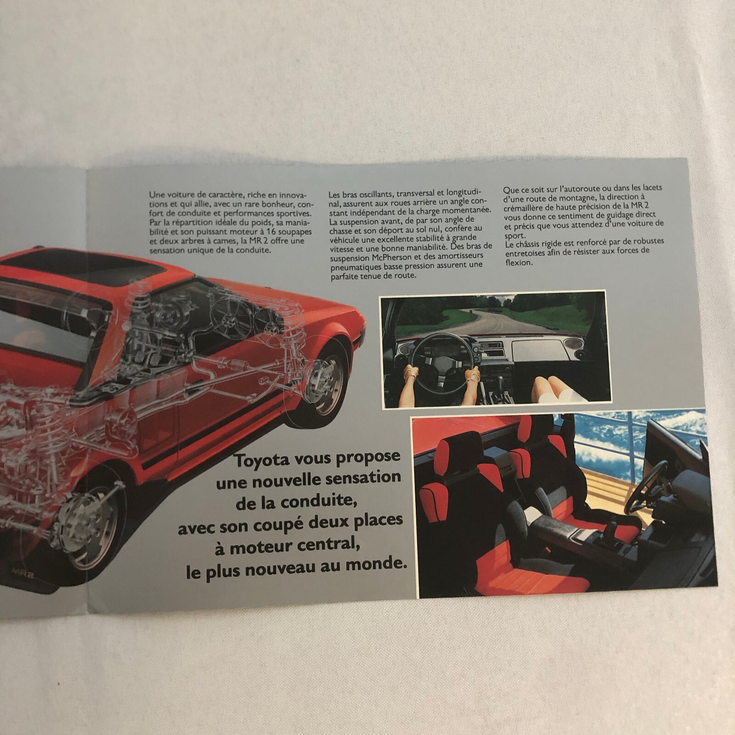 Vintage Toyota MR2 Car Sales Brochure Catalog Advertising German and French Text