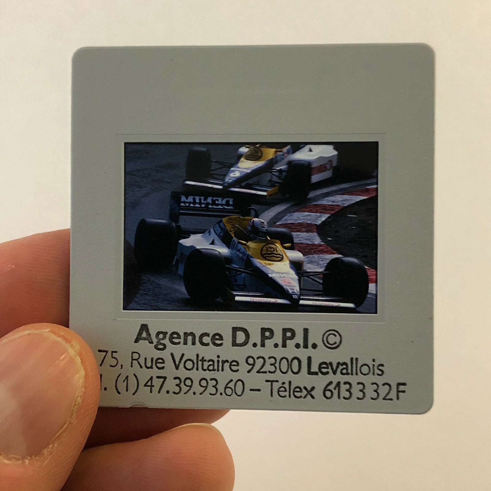 Williams Honda 1985 Nigel Mansell + DPPI 35MM Press Photo Slide Honda F1 Racing 