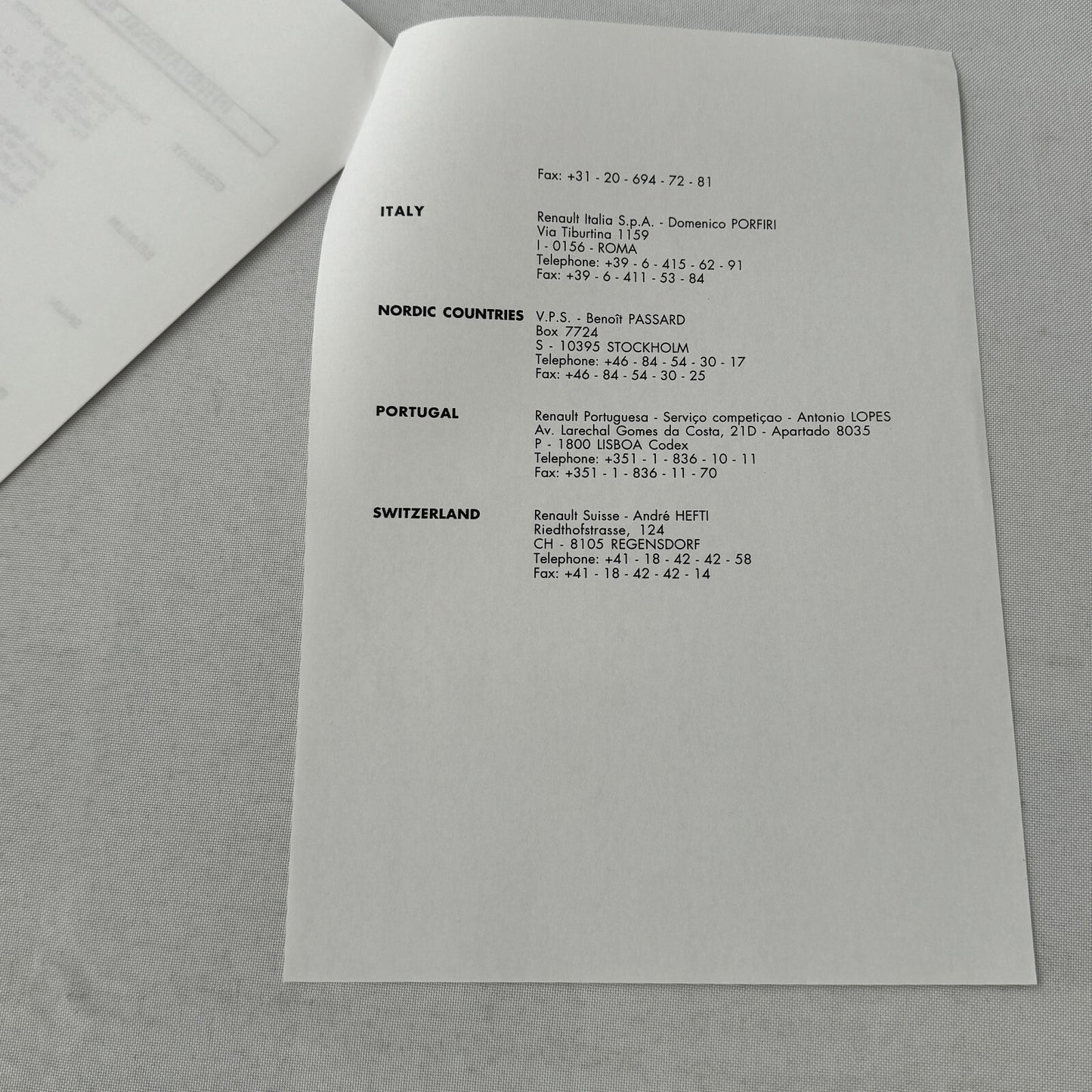 1998 Renault Sport Press Kit Spider ELF Trophy Racing Photos Documents