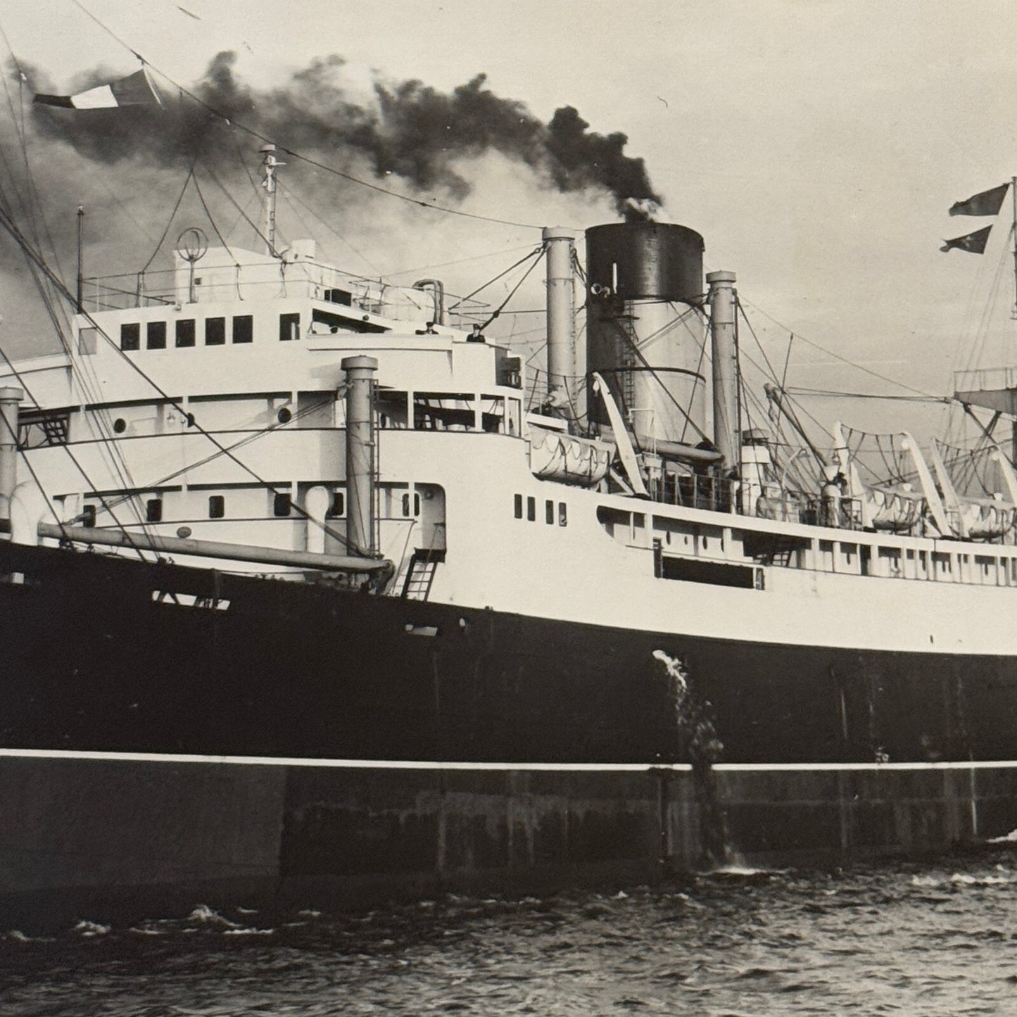 Cunard Line Arabia Ship Boat Press Photo Photograph 1948 Vintage Halifax
