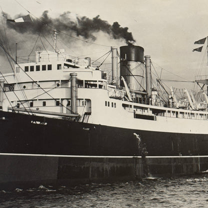 Cunard Line Arabia Ship Boat Press Photo Photograph 1948 Vintage Halifax