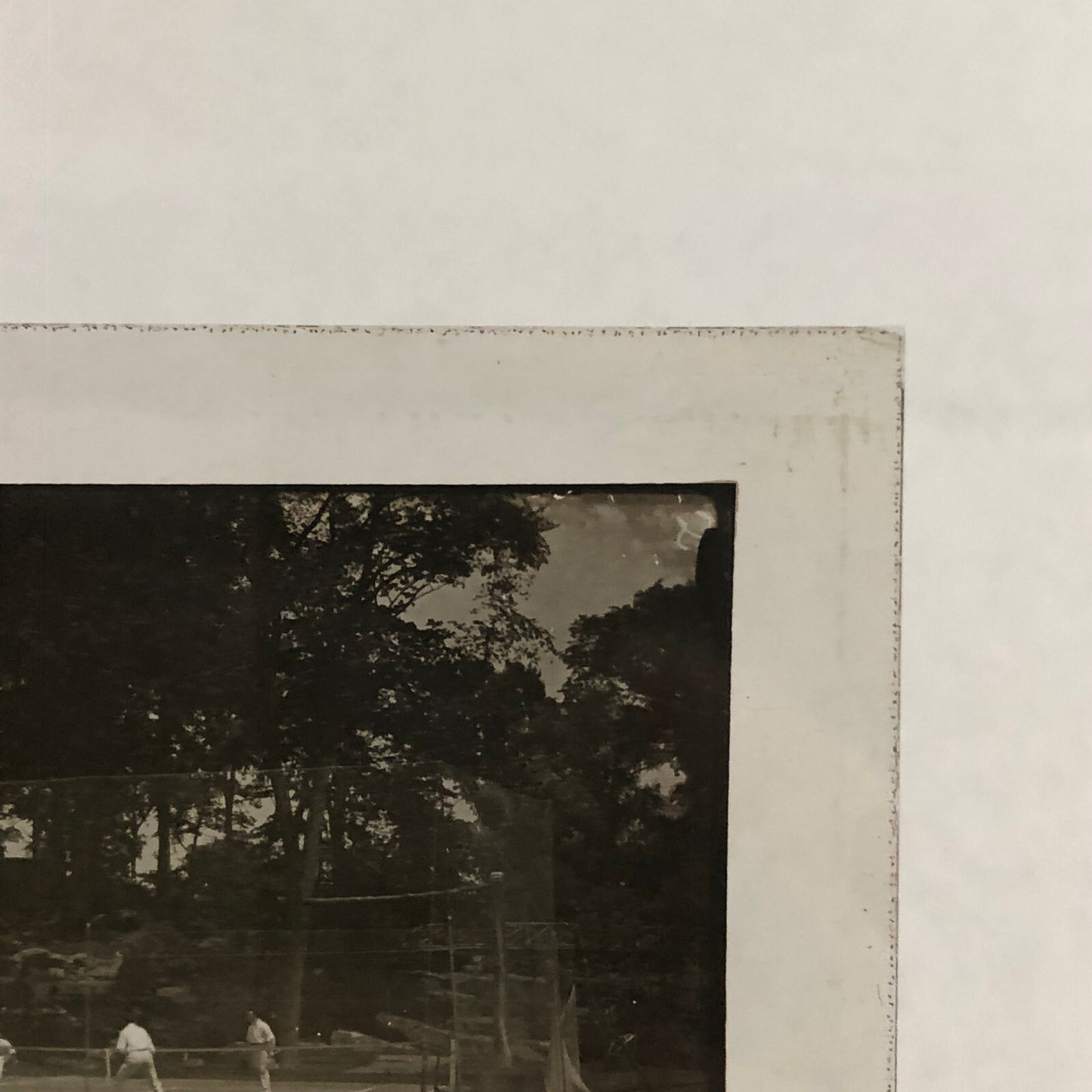 Antique Glass Plate Lantern Slide Photo Tennis Players on Court
