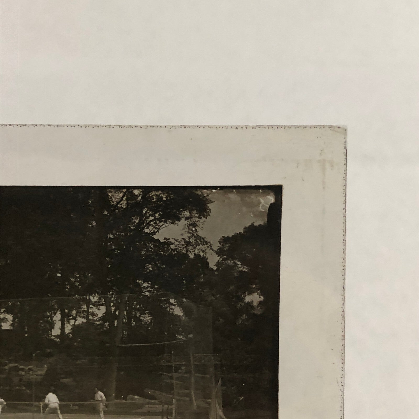 Antique Glass Plate Lantern Slide Photo Tennis Players on Court