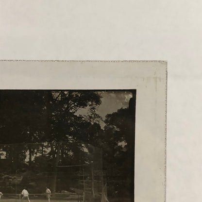 Antique Glass Plate Lantern Slide Photo Tennis Players on Court