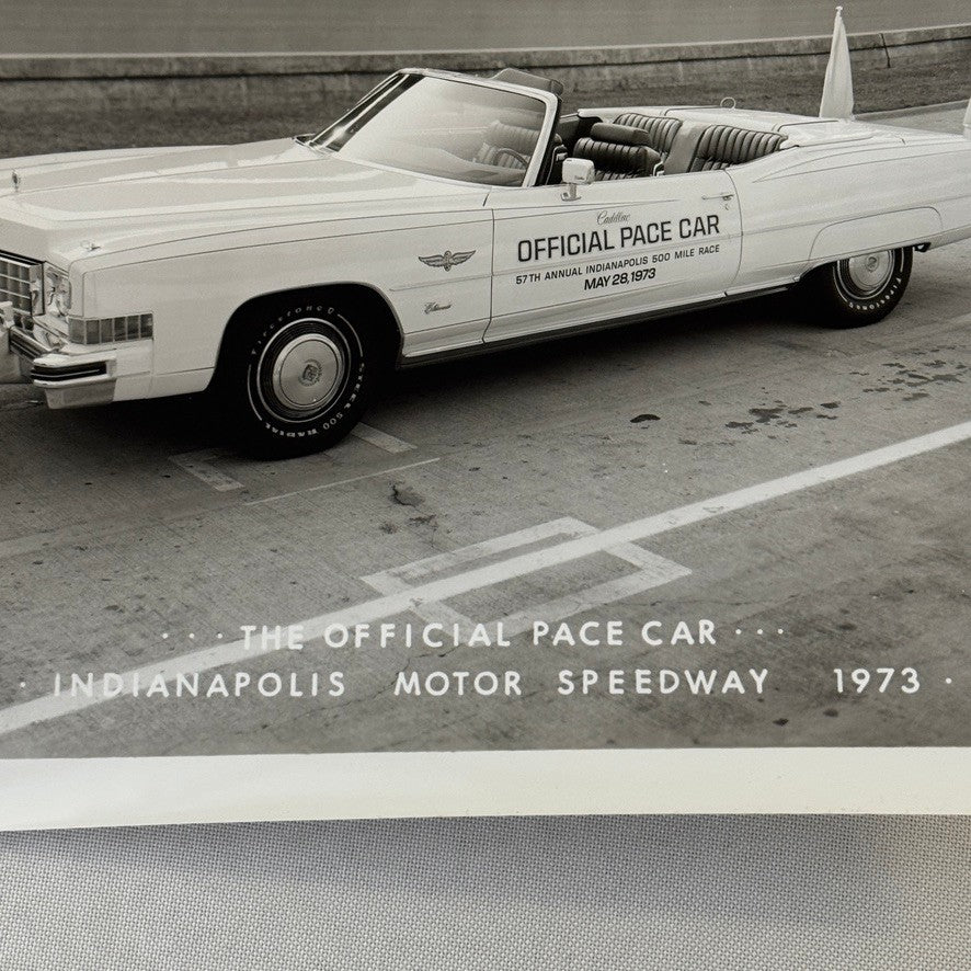 Vintage Indy 500 Racing Photo 1973 Cadillac Official Pace Car Photograph