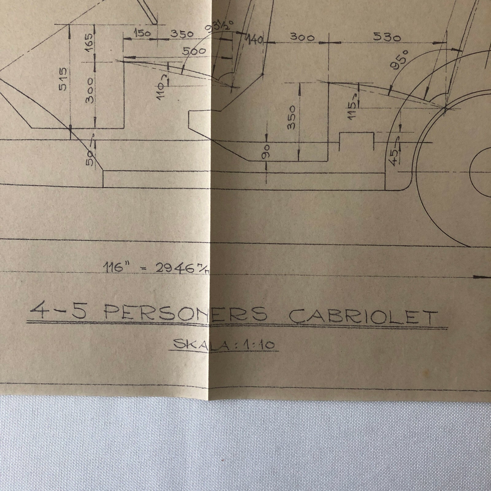 1936 Coachbuilder Car Design Blueprint Rendering Blue Print Coupe