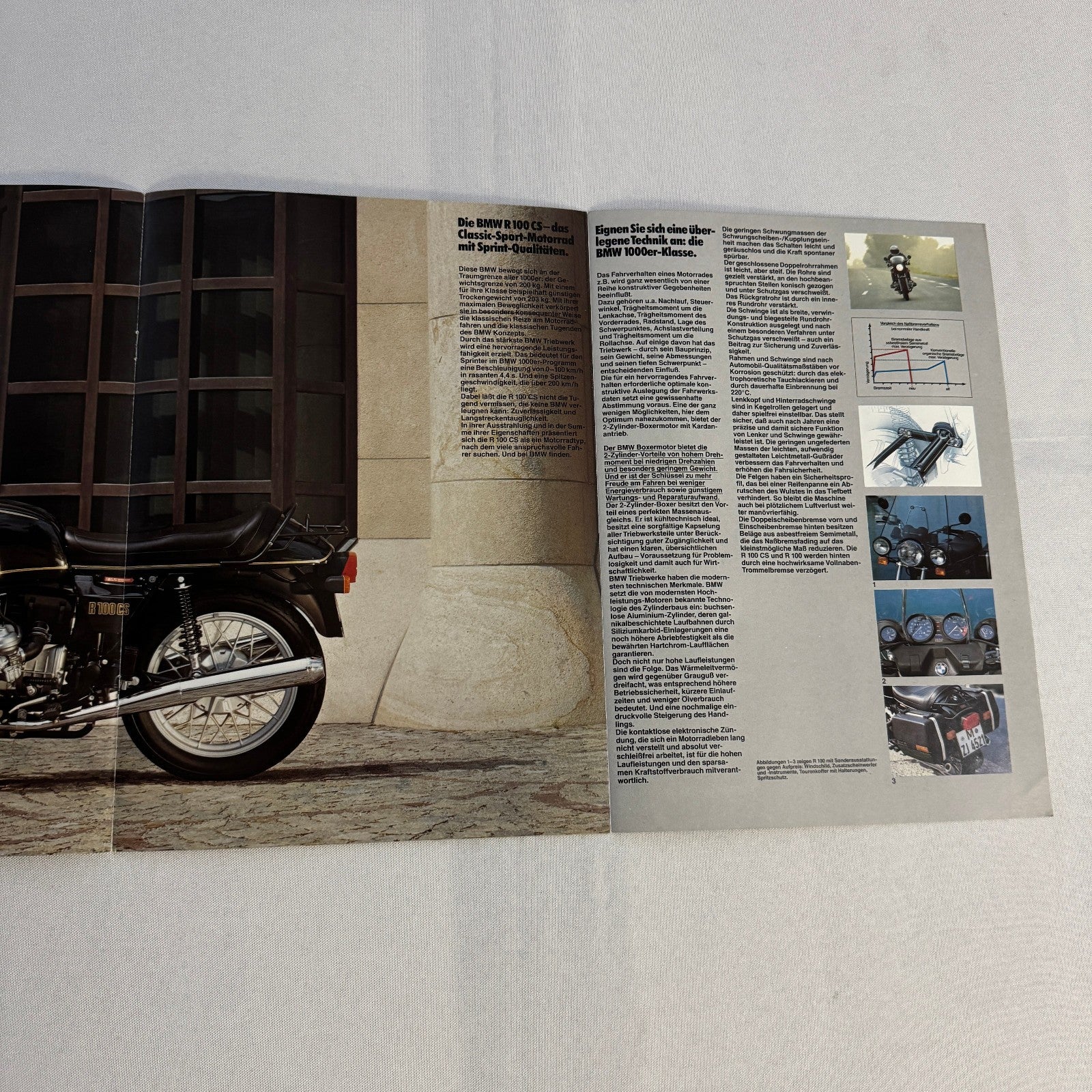 Vintage BMW Motorcycle Bike Sales Brochure R100 RS RT CS GERMAN R100RS R100RT