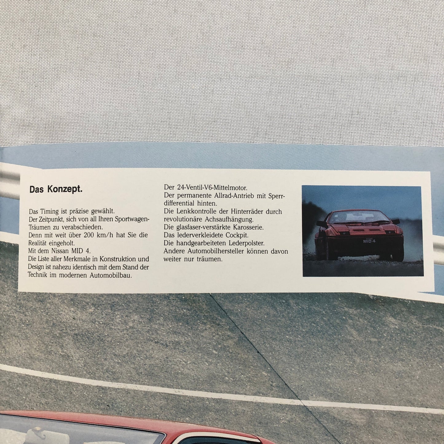Nissan Mid 4 Concept Car Prototype Sales Brochure Catalog GERMAN TEXT