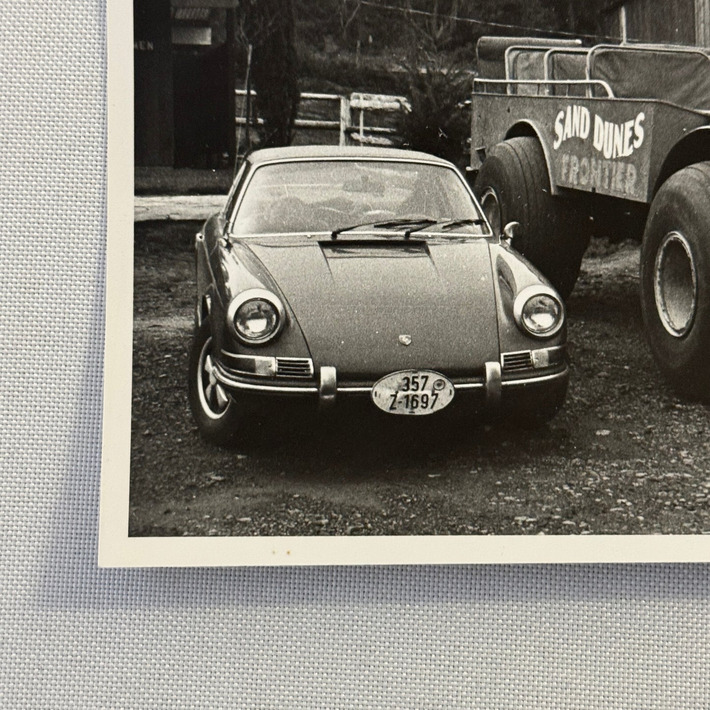 Vintage Porsche 911 Car with Sand Dune Trucks Photo Photograph