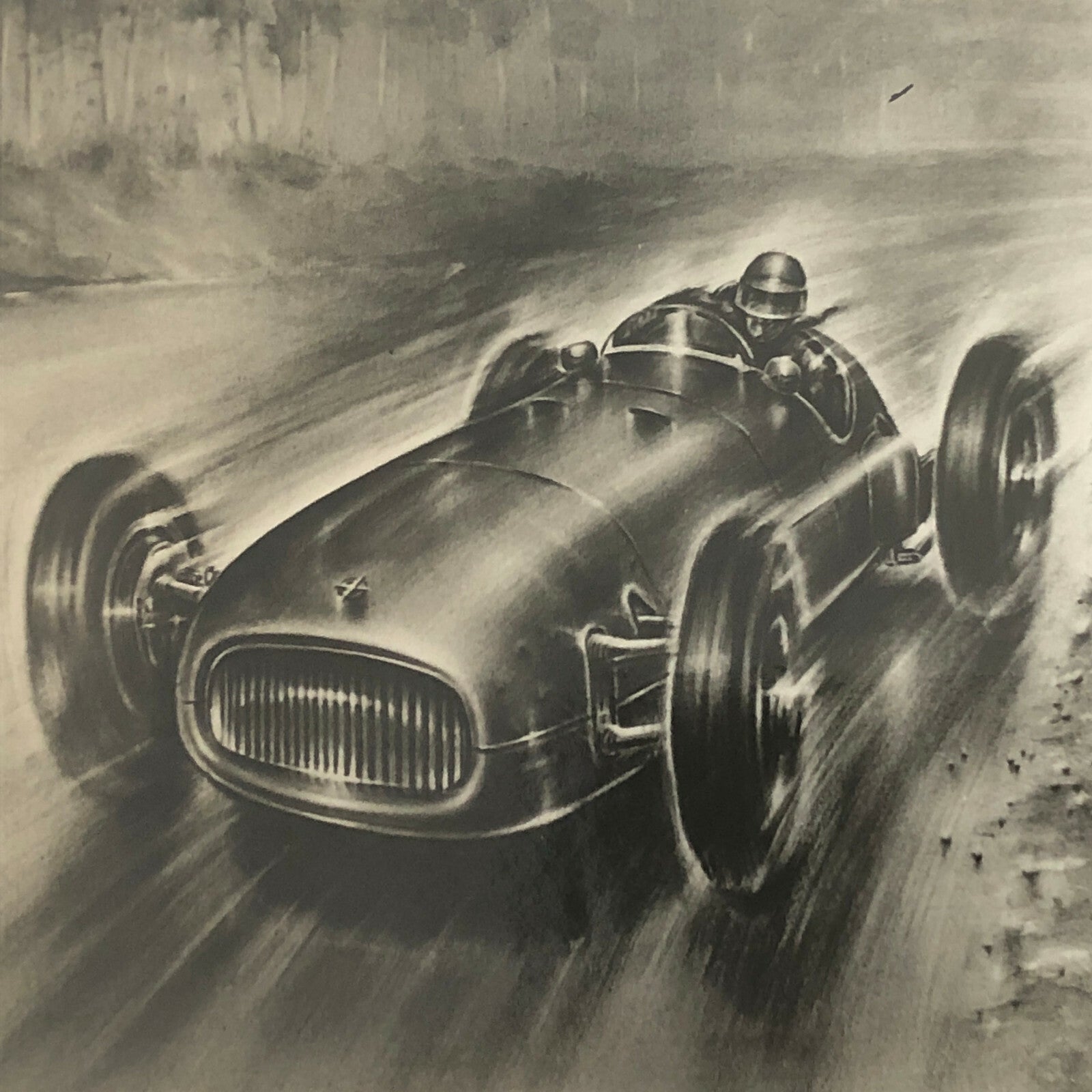Vintage Racing Car Painting Photograph Photo Print 