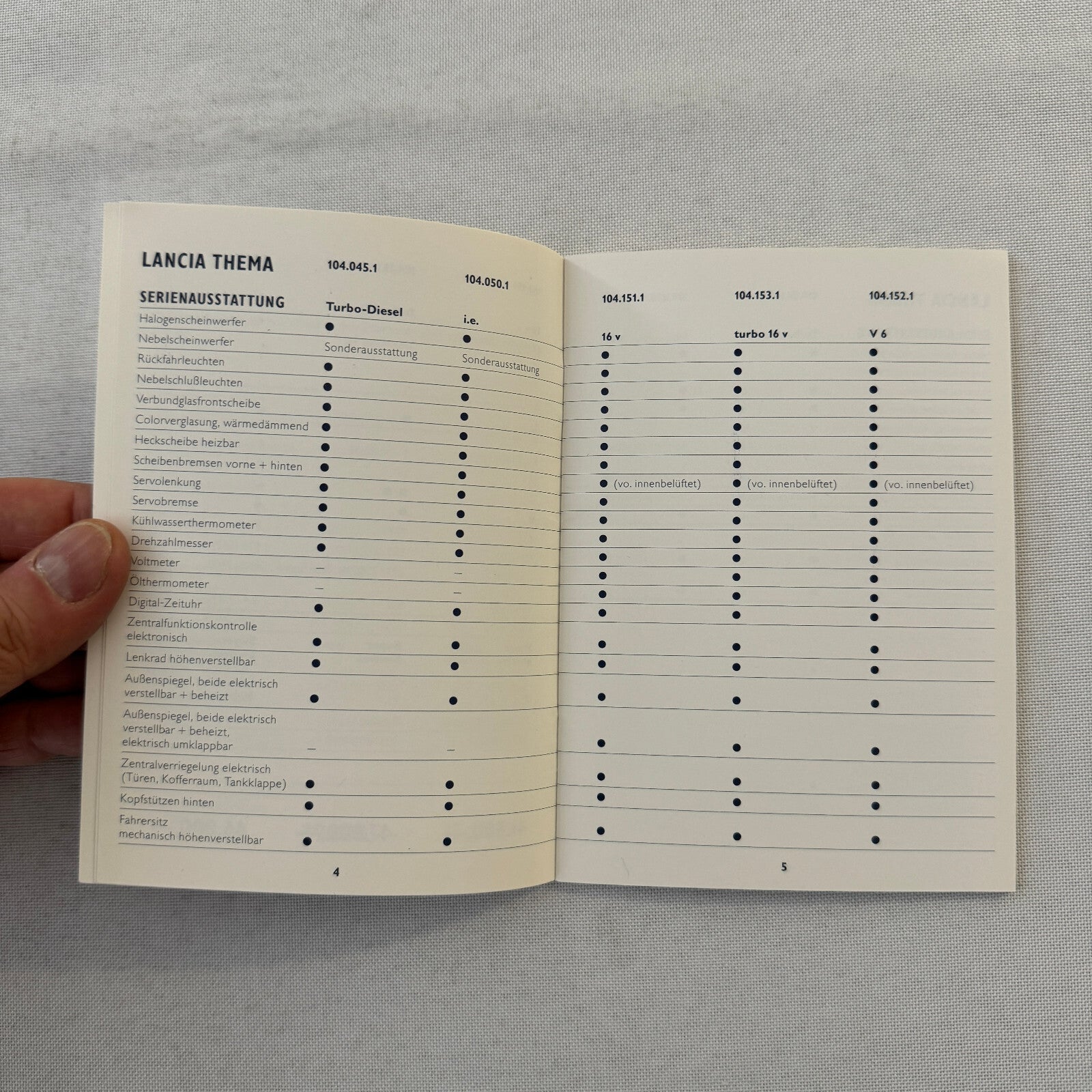 1990 Lancia Thema Technical Data Price List Brochure European German 8.32 Wagon