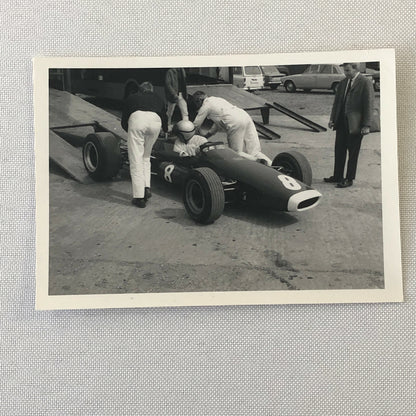 Vintage Racing Car Photo Photograph Lot of 2 - McLaren Car at Silverstone 1967