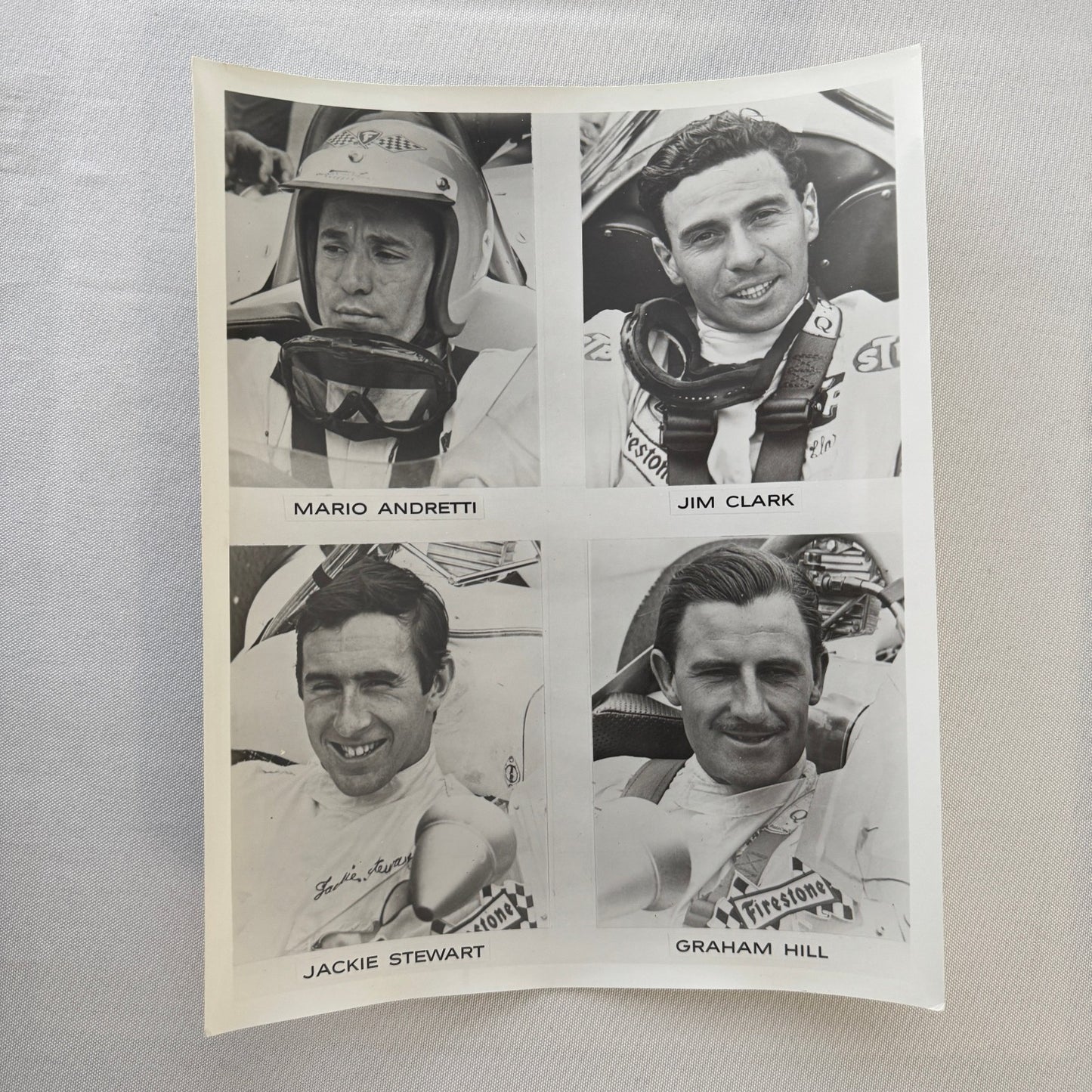 Vintage Racing Driver Photo Jackie Stewart Mario Andretti Jim Clark Graham Hill