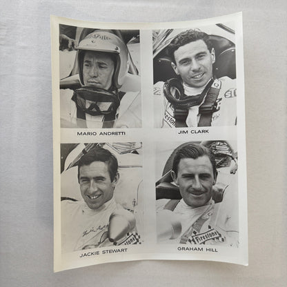 Vintage Racing Driver Photo Jackie Stewart Mario Andretti Jim Clark Graham Hill