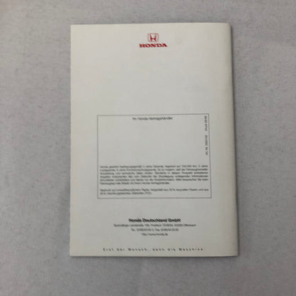 Honda Sales Brochure Catalog NSX S2000 Integra Type R Prelude Civic + GERMAN