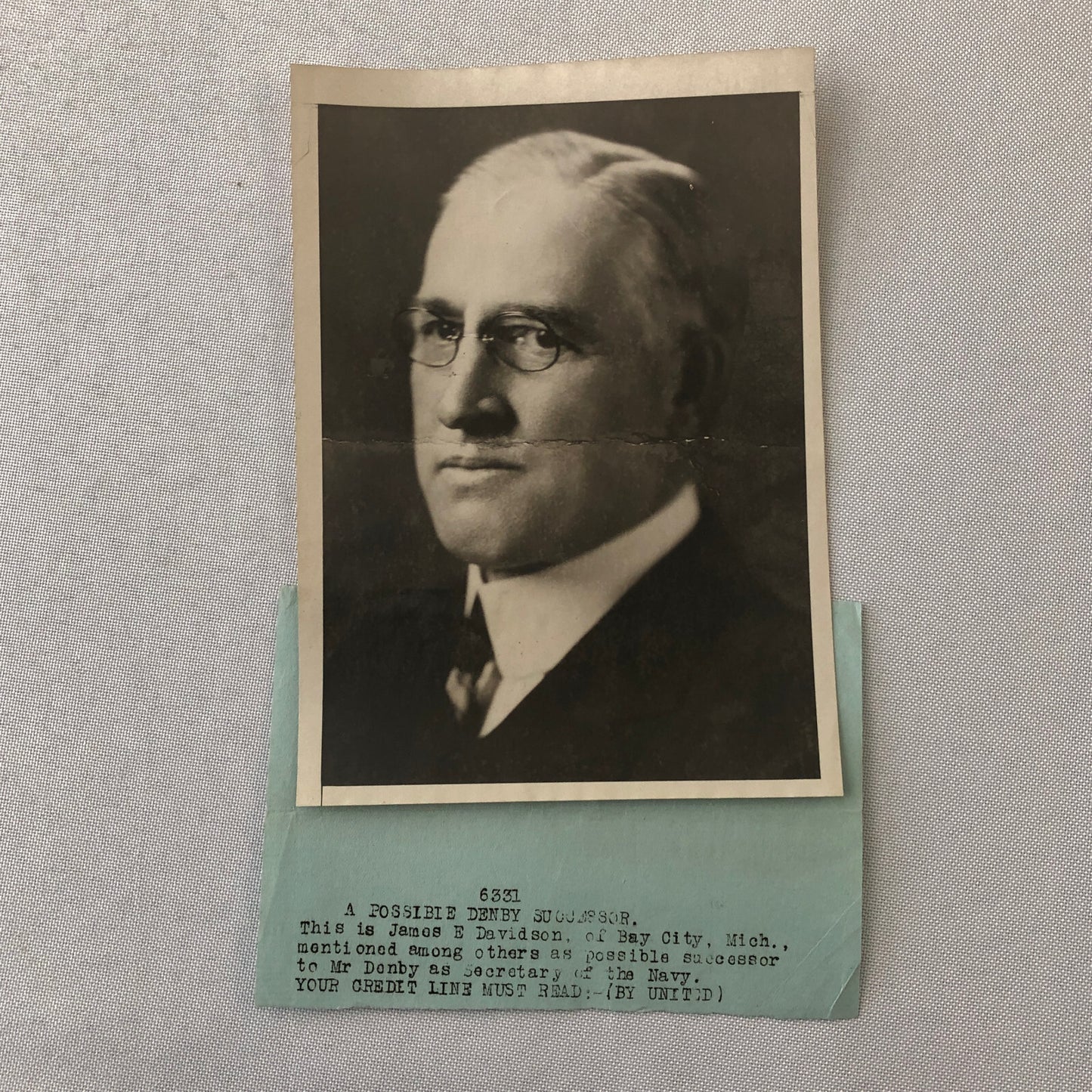 Press Photo Photograph Secretary of the Navy Candidate James E Davidson Portrait