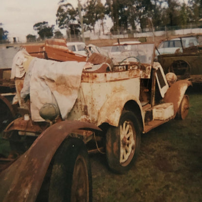 Vintage Chevrolet Car Junk Yard Photo Photograph Print Lot of 2 - 1927 and 1928