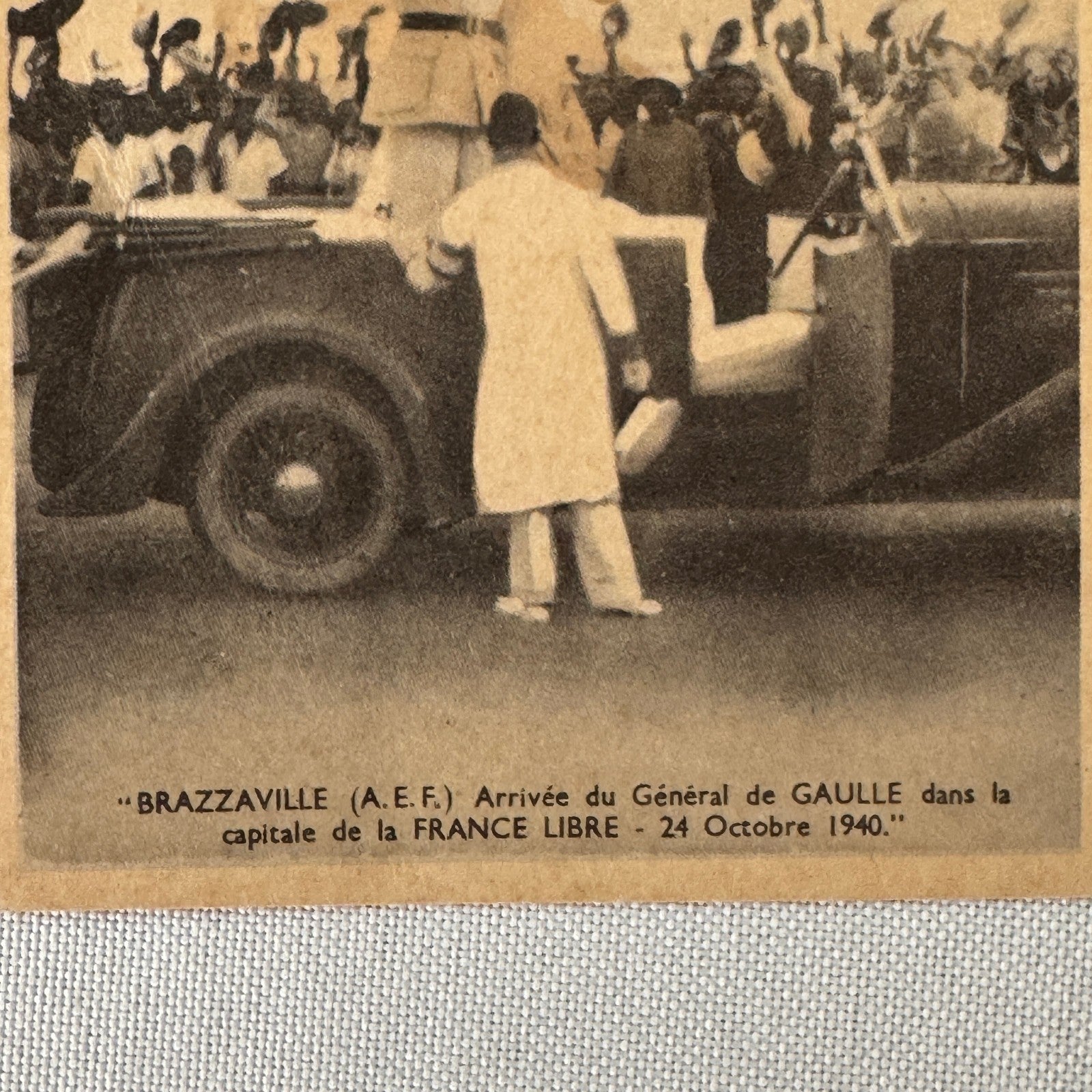 General De Gaulle In Brazzaville Congo Postcard Post Card Italian Vintage Car