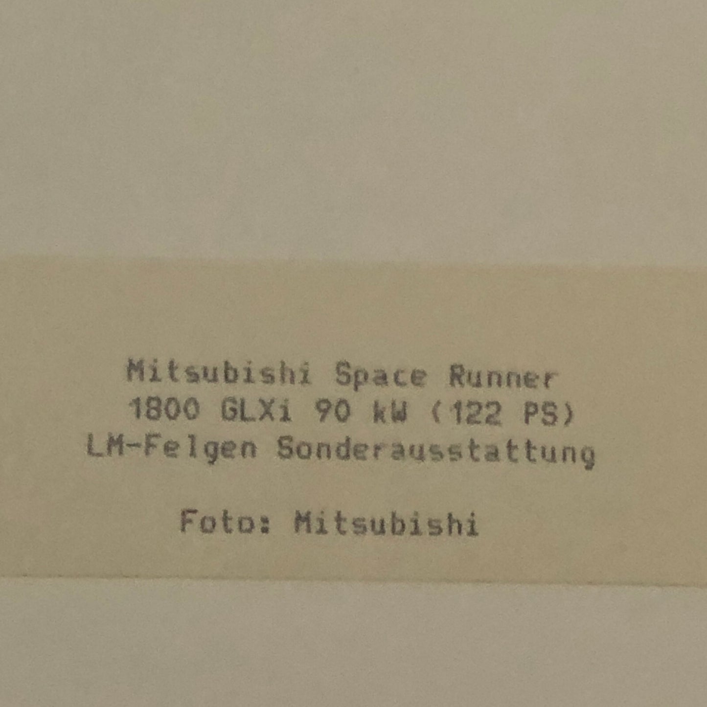 Mitsubishi Space Runner 1800 GLXi Car Photo Photograph Print