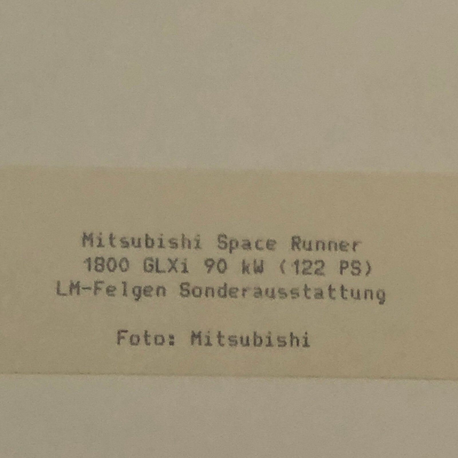 Mitsubishi Space Runner 1800 GLXi Car Photo Photograph Print