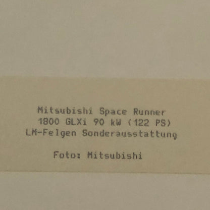 Mitsubishi Space Runner 1800 GLXi Car Photo Photograph Print
