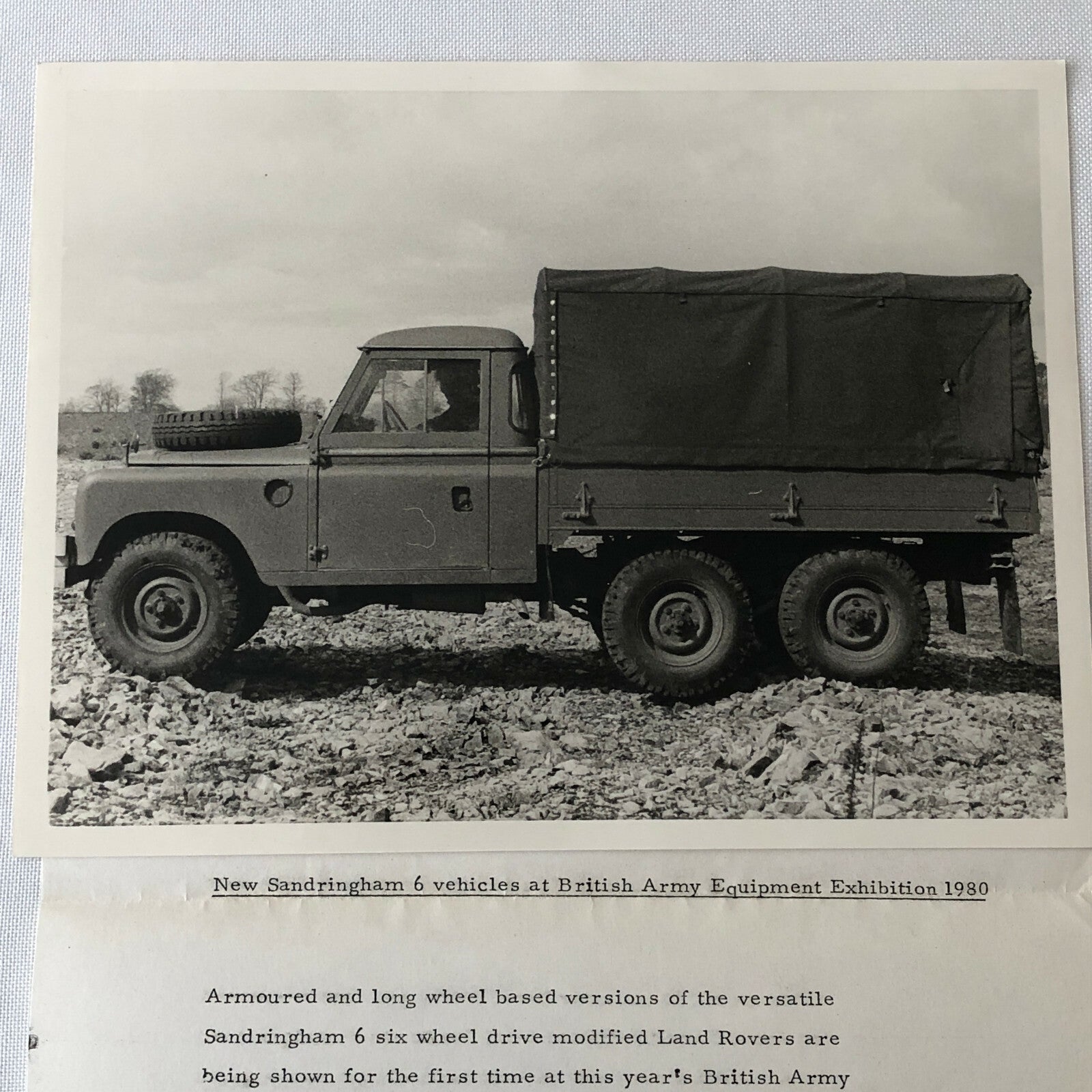 Vintage 1980 Sandringham 6 Military Truck Press Photo Photograph 