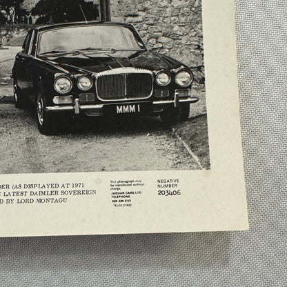 Daimler Sovereign Car Factory Press Photo Photograph Jaguar 1971 1972