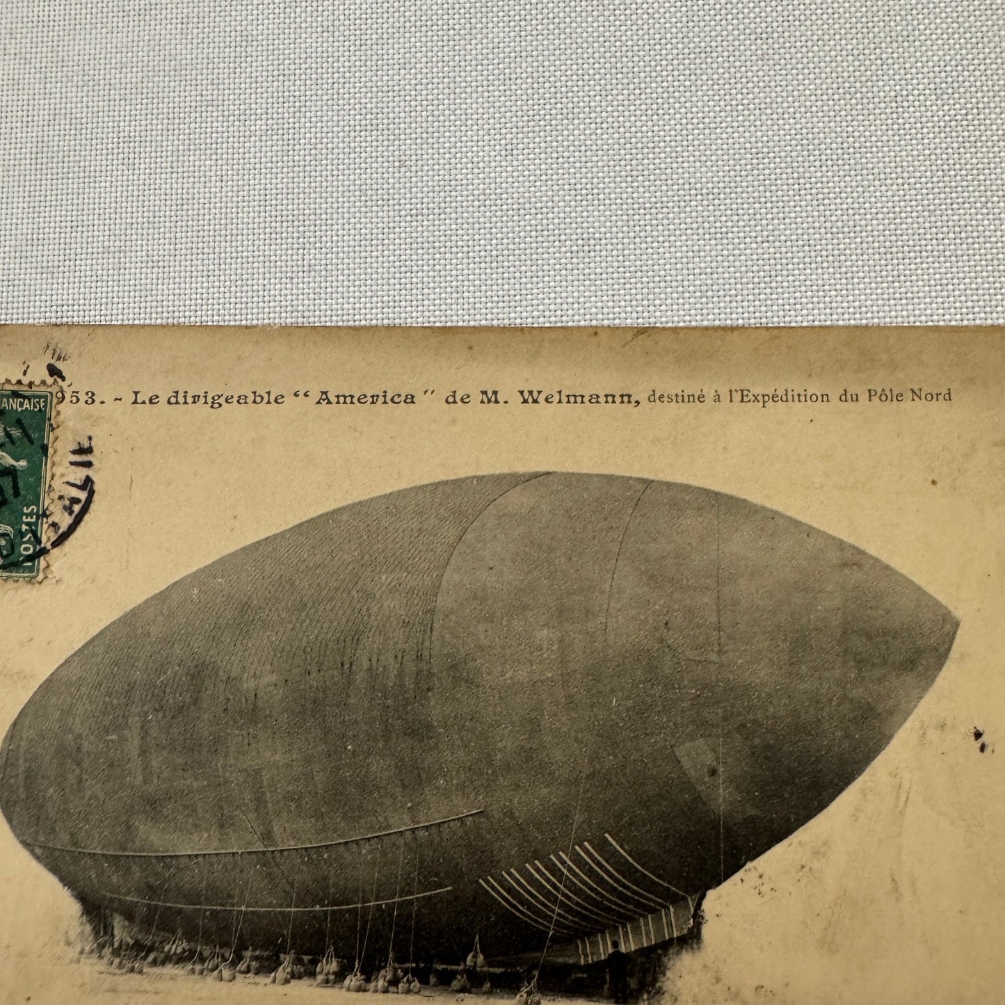 Vintage Zeppelin Airship Dirigible America Postcard Post Card French North Pole
