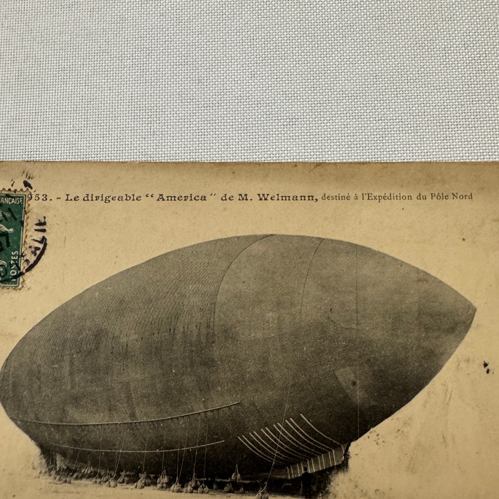 Vintage Zeppelin Airship Dirigible America Postcard Post Card French North Pole
