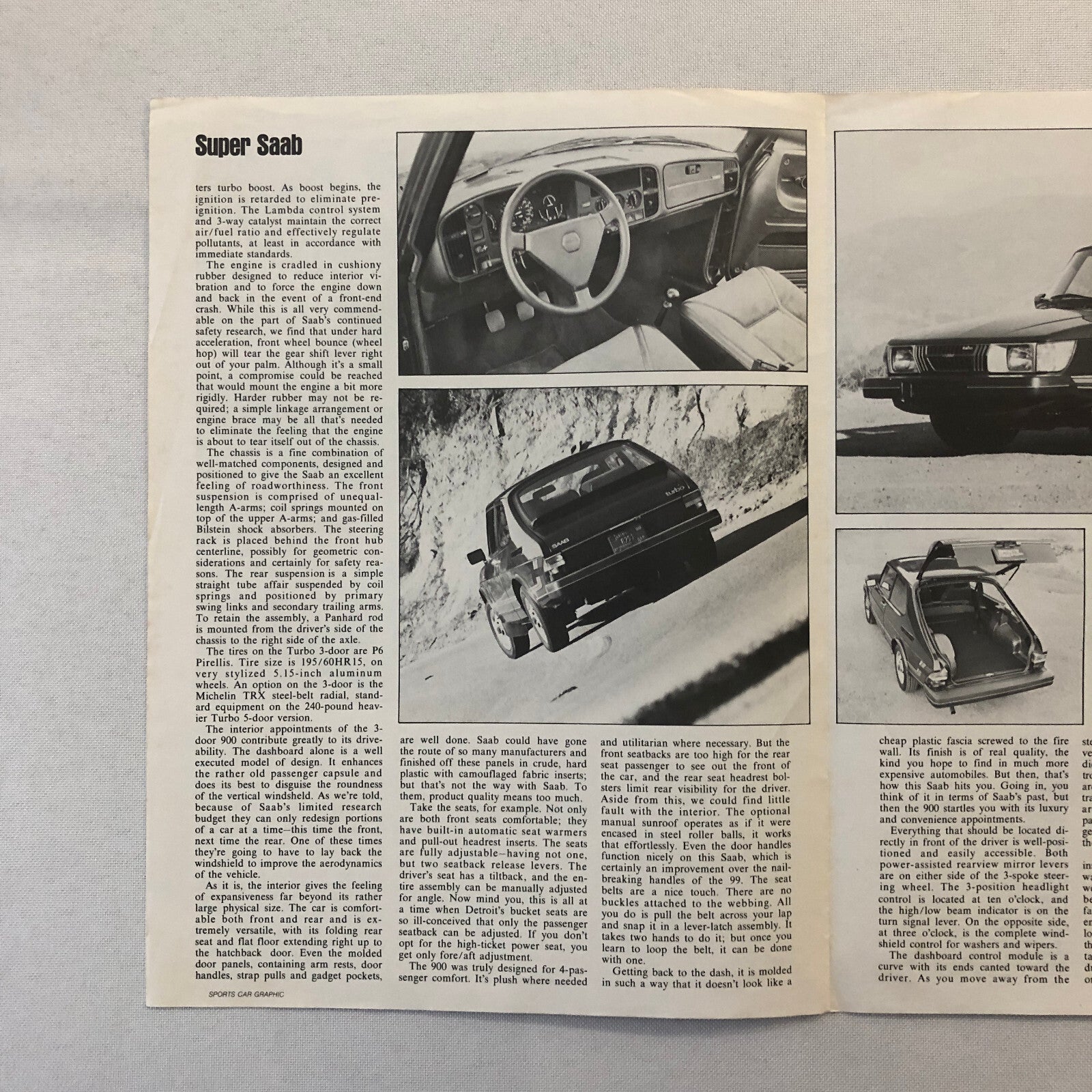 Vintage Saab 900 Road Test Sales Brochure Catalog