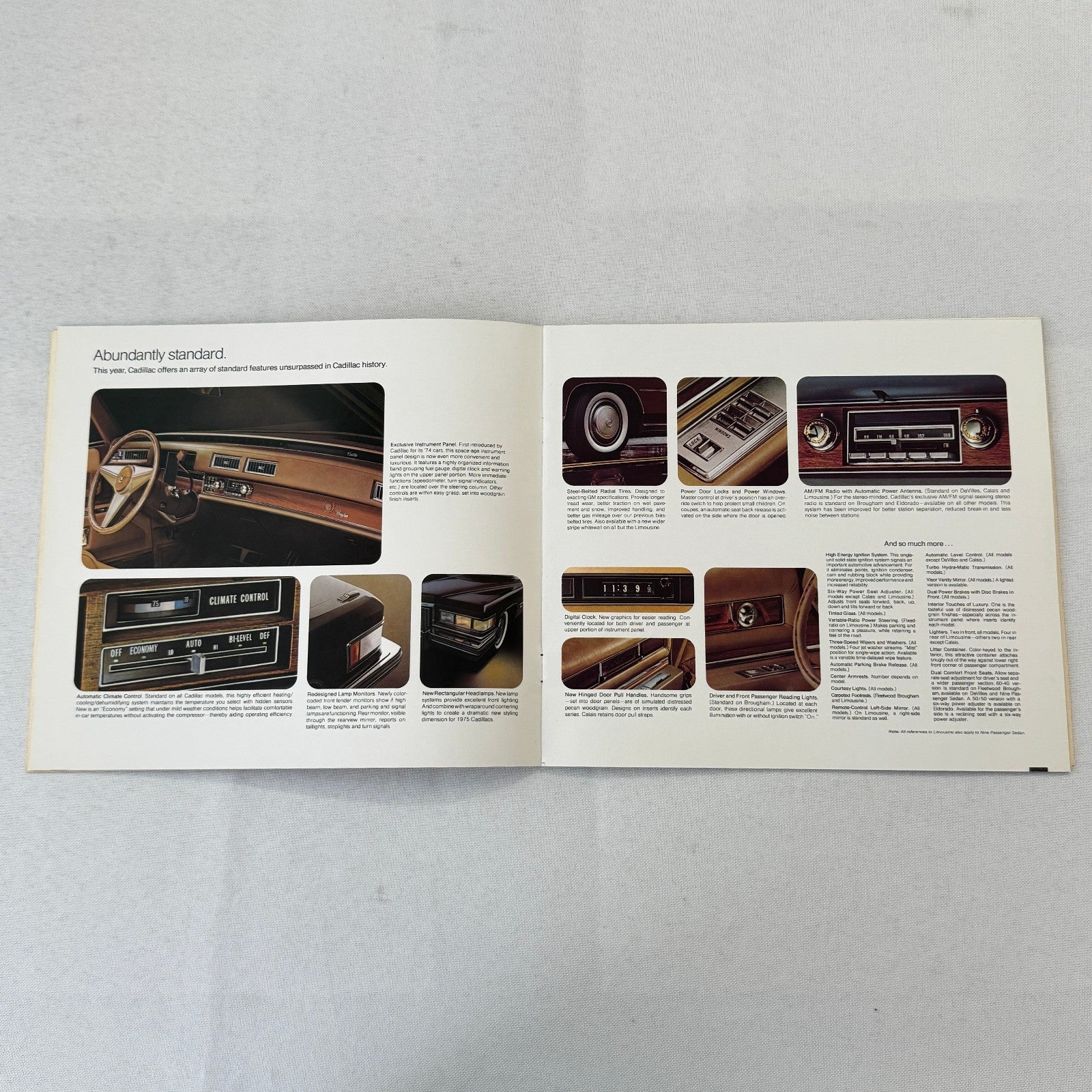1975 Cadillac Car Sales Brochure Catalog Coupe DeVille Calais Eldorado +