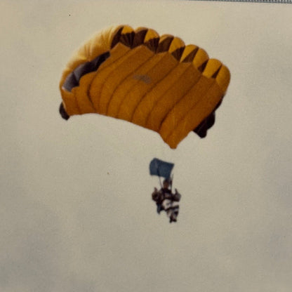 Vintage Skydiving Parachute Photo Large Format Aviation Photograph 1970s-80s
