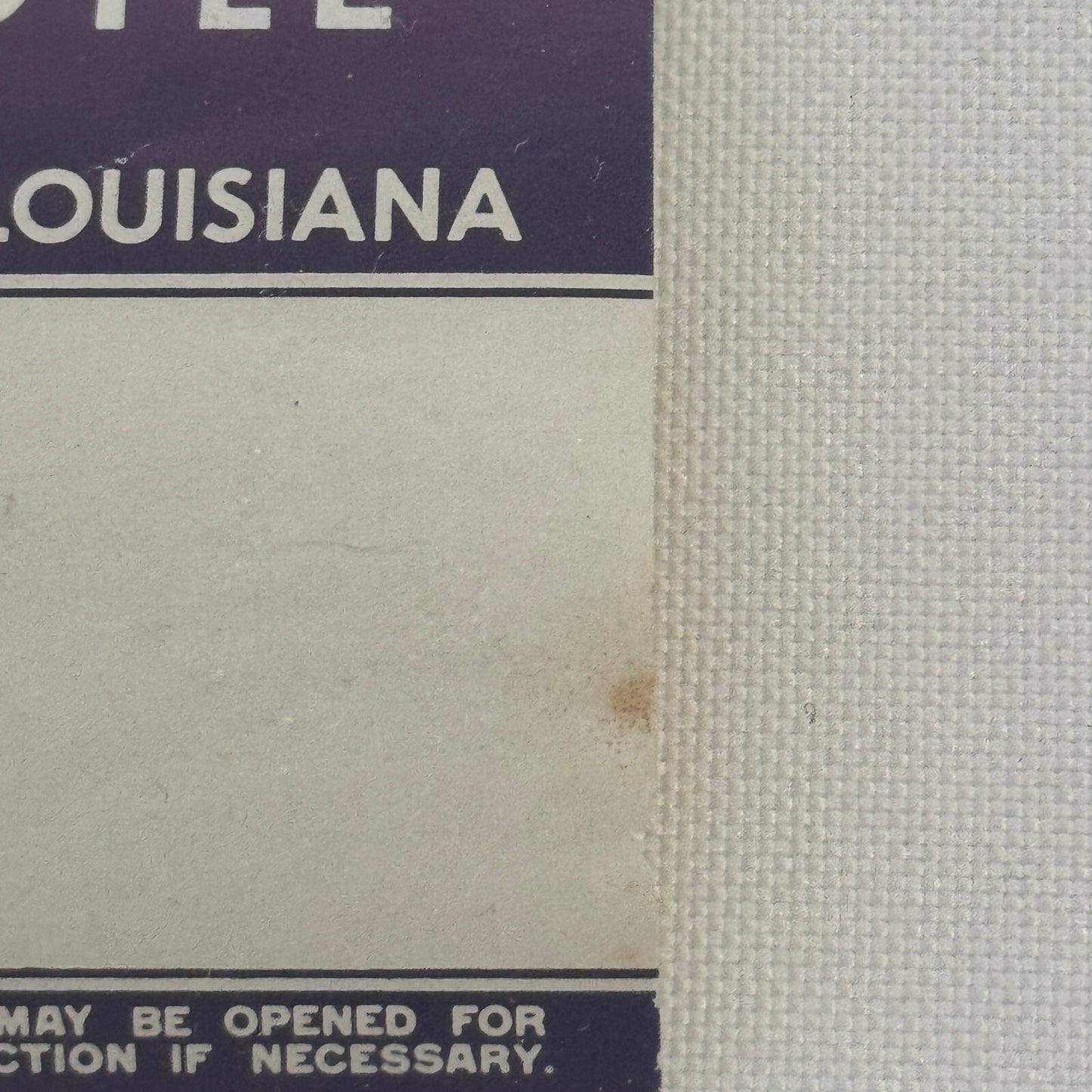 Vintage Hotel Travel Luggage Label Virginia Hotel Monroe Louisiana LA