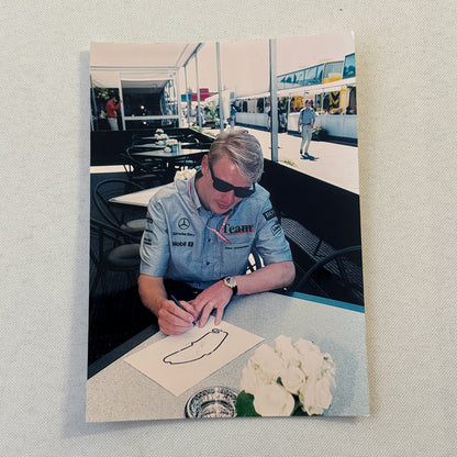 Mika Hakkinen Mercedes McLaren Racing Driver Photo Photograph Lot 2x Mobil Oil