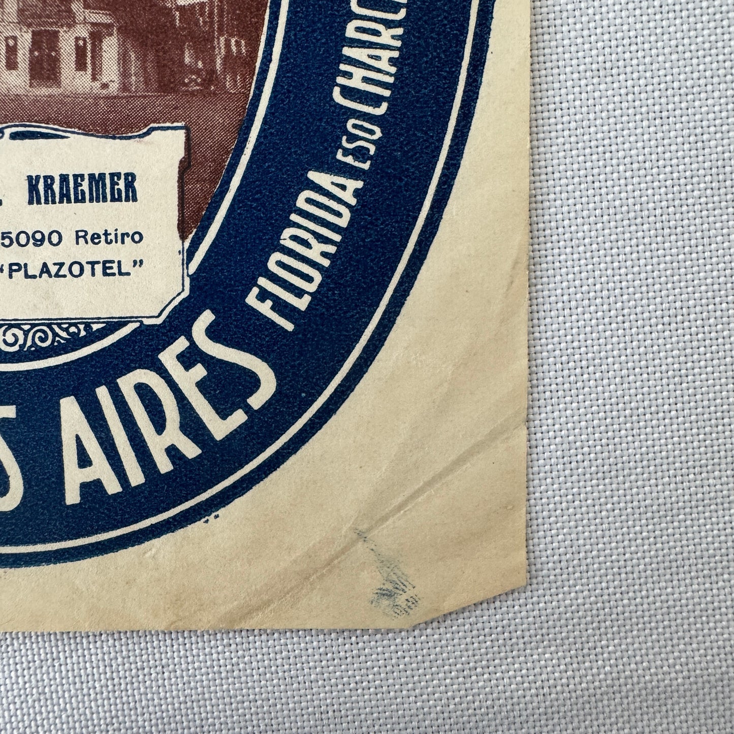 Vintage Hotel Travel Luggage Label Plaza Hotel Buenos Aires Argentina