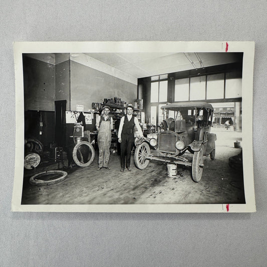 Vintage Auto Shop Photo Mechanic Photograph Car Automobile Modern Print